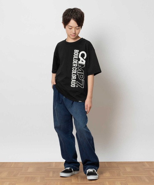 CAMP7（キャンプセブン）の「CAMP7(キャンプ7)【水陸両用】ビッグロゴプリントTシャツ（Tシャツ/カットソー・キッズ・ブラック/カーキブラウン・120/130/140/150/160）」の5枚目の写真