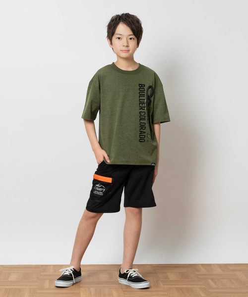 CAMP7（キャンプセブン）の「CAMP7(キャンプ7)【水陸両用】ビッグロゴプリントTシャツ（Tシャツ/カットソー・キッズ・ブラック/カーキブラウン・120/130/140/150/160）」の7枚目の写真