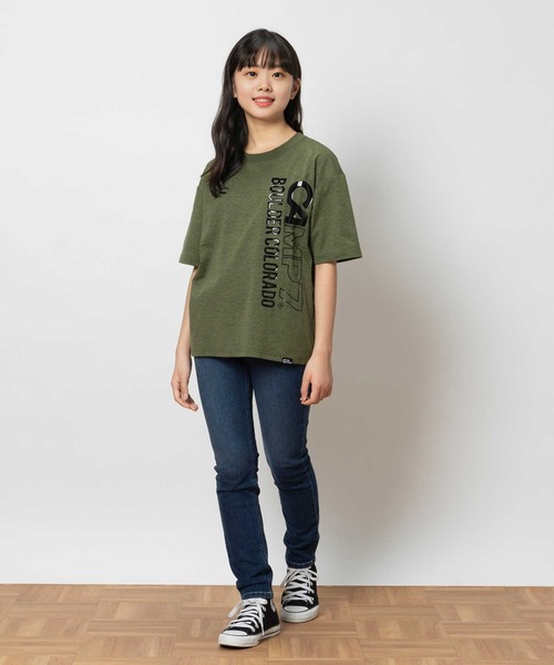 CAMP7（キャンプセブン）の「CAMP7(キャンプ7)【水陸両用】ビッグロゴプリントTシャツ（Tシャツ/カットソー・キッズ・ブラック/カーキブラウン・120/130/140/150/160）」の8枚目の写真