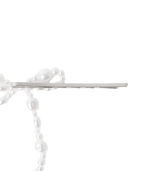 WEGO（ウィゴー）の「WEGO/【2点セット】ビーズリボンピン（ヘアピン・レディース・その他1/シルバー/ライトピンク/オフホワイト・FREE）」の11枚目の写真