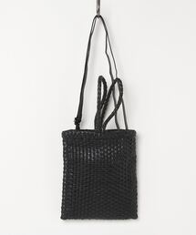 【Swaraj/スワラージ】手編みメッシュレザー2WAY mini BAG(牛革)