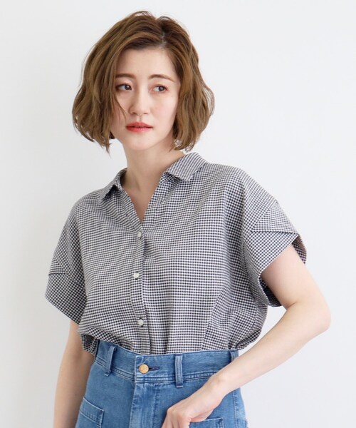 grove（グローブ）の「◆サッカーギンガムスキッパーシャツ（シャツ/ブラウス・レディース・ブラック系1/スミクロ/ブルーグリーン・02/03/05/04/01）」の20枚目の写真