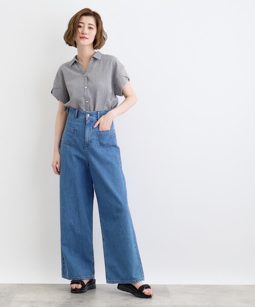 grove（グローブ）の「◆サッカーギンガムスキッパーシャツ（シャツ/ブラウス・レディース・ブラック系1/スミクロ/ブルーグリーン・02/03/05/04/01）」の19枚目の写真