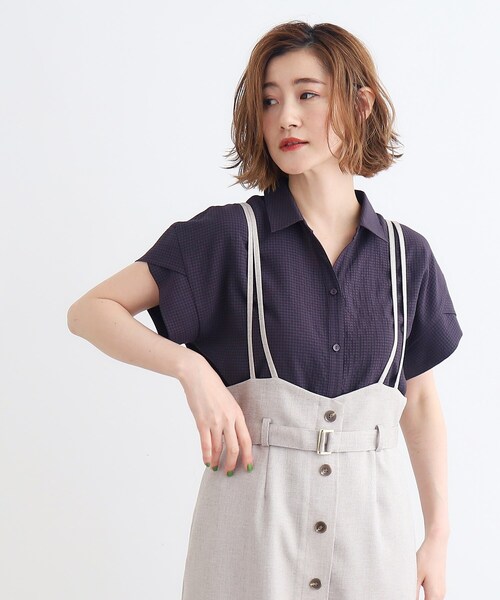 grove（グローブ）の「◆サッカーギンガムスキッパーシャツ（シャツ/ブラウス・レディース・ブラック系1/スミクロ/ブルーグリーン・02/03/05/04/01）」の17枚目の写真