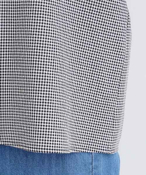 grove（グローブ）の「◆サッカーギンガムスキッパーシャツ（シャツ/ブラウス・レディース・ブラック系1/スミクロ/ブルーグリーン・02/03/05/04/01）」の4枚目の写真