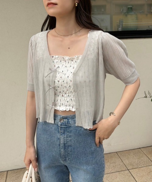 NICE CLAUP swimwearフロントリボン+シアーカーディガン one after another NICE CLAUP 水着 swimwear/フロントリボン+