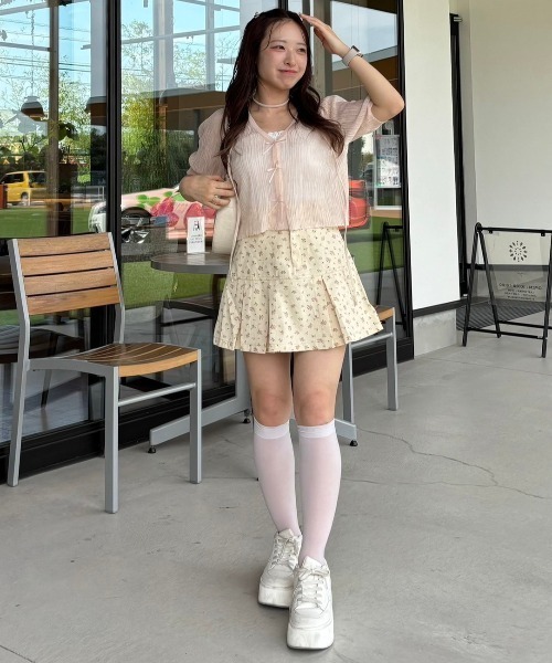 one after another NICE CLAUP（ワンアフターアナザーナイスクラップ）の「リボンシアーカーディガン（カーディガン/ボレロ・レディース・ホワイト/ブラック/グレー/ピンク/レッド・FREE）」の18枚目の写真