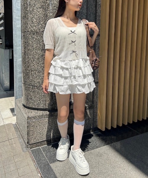 NICE CLAUP swimwearフロントリボン+シアーカーディガン one after another NICE CLAUP（ワンアフターアナザーナイ
