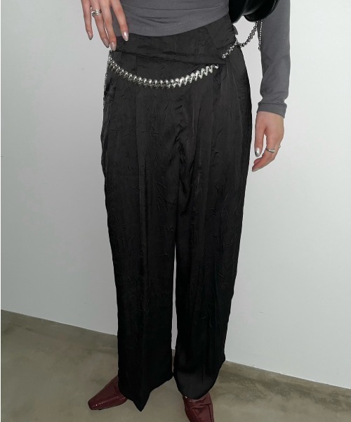 bita.（ビタ）の「アシンメトリーワッシャーワイドパンツ（スラックス・レディース・ベージュ/ブラック・SMALL/MEDIUM/LARGE）」の3枚目の写真