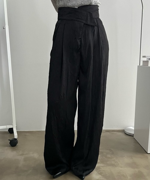 bita.（ビタ）の「アシンメトリーワッシャーワイドパンツ（スラックス・レディース・ベージュ/ブラック・SMALL/MEDIUM/LARGE）」の5枚目の写真
