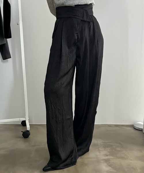 bita.（ビタ）の「アシンメトリーワッシャーワイドパンツ（スラックス・レディース・ベージュ/ブラック・SMALL/MEDIUM/LARGE）」の6枚目の写真