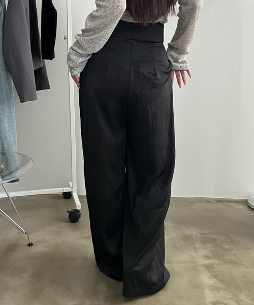 bita.（ビタ）の「アシンメトリーワッシャーワイドパンツ（スラックス・レディース・ベージュ/ブラック・SMALL/MEDIUM/LARGE）」の7枚目の写真