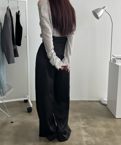 bita.（ビタ）の「アシンメトリーワッシャーワイドパンツ（スラックス・レディース・ベージュ/ブラック・SMALL/MEDIUM/LARGE）」の11枚目の写真