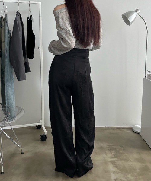 bita.（ビタ）の「アシンメトリーワッシャーワイドパンツ（スラックス・レディース・ベージュ/ブラック・SMALL/MEDIUM/LARGE）」の12枚目の写真