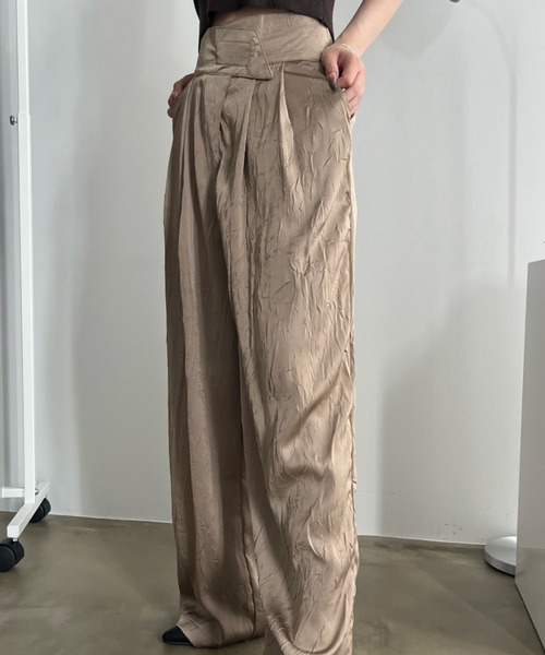 bita.（ビタ）の「アシンメトリーワッシャーワイドパンツ（スラックス・レディース・ベージュ/ブラック・SMALL/MEDIUM/LARGE）」の16枚目の写真