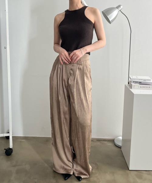 bita.（ビタ）の「アシンメトリーワッシャーワイドパンツ（スラックス・レディース・ベージュ/ブラック・SMALL/MEDIUM/LARGE）」の18枚目の写真