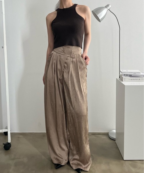 bita.（ビタ）の「アシンメトリーワッシャーワイドパンツ（スラックス・レディース・ベージュ/ブラック・SMALL/MEDIUM/LARGE）」の19枚目の写真