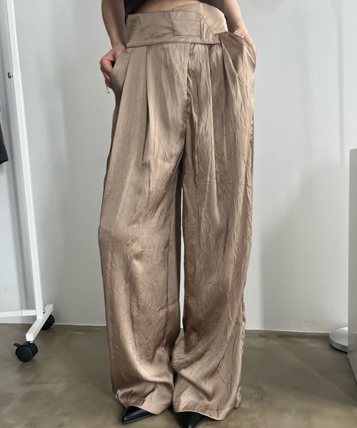 bita.（ビタ）の「アシンメトリーワッシャーワイドパンツ（スラックス・レディース・ベージュ/ブラック・SMALL/MEDIUM/LARGE）」の15枚目の写真