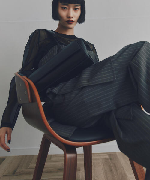 N.（N. Natural Beauty Basic）（エヌエヌナチュラルビューティーベーシック）の「◆ベルトショルダーフラップバッグ（ショルダーバッグ・レディース・イエロー/ブラック・ﾌﾘ-）」の9枚目の写真