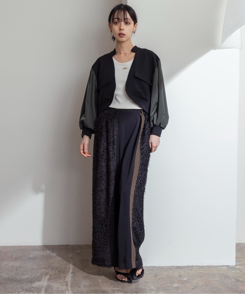 フリンジジャガード 微配色タックパンツ Eimee Law│Eimee Law  