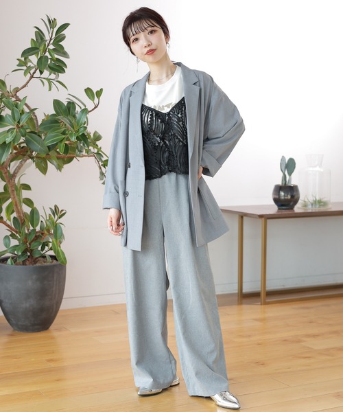 LEPSIM ルーズWブレスト長袖ジャケット ギャザーワイドパンツ セット LEPSIM（レプシィム）の「ルーズWブレスト長袖ジャケット 132567