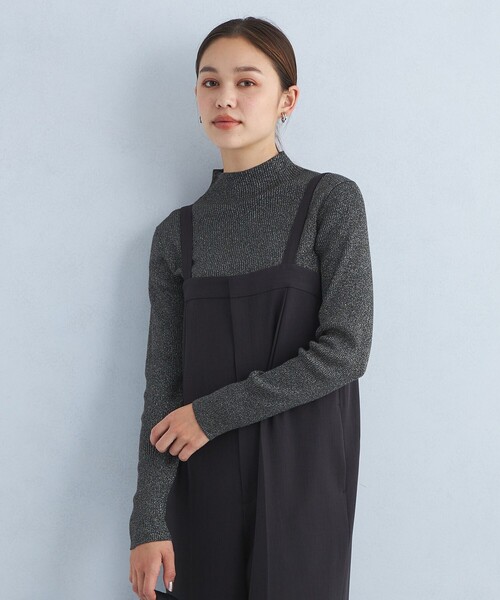 【セール】リブ ラメ ボトルネック ニット -ウォッシャブル-（ニット/セーター）｜green label relaxing（グリーンレーベルリラクシング）