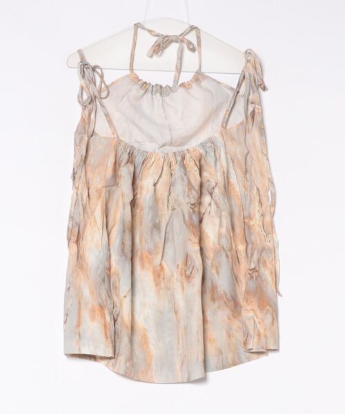 Uenui（ウニュイ）の「マーブル キャミソール ミニワンピース ミニドレス バックオープン リボン（Tシャツ/カットソー・レディース・ブルー/グリーン/ベージュ・FREE）」の21枚目の写真