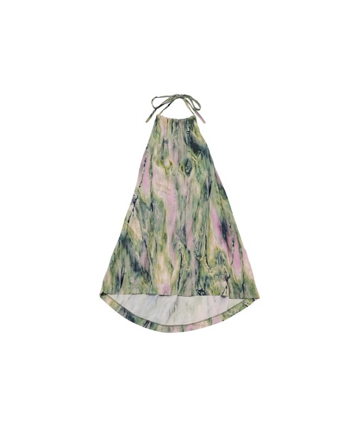 Uenui（ウニュイ）の「マーブル キャミソール ミニワンピース ミニドレス バックオープン リボン（Tシャツ/カットソー・レディース・ブルー/グリーン/ベージュ・FREE）」の14枚目の写真