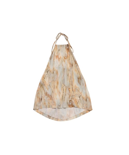 Uenui（ウニュイ）の「マーブル キャミソール ミニワンピース ミニドレス バックオープン リボン（Tシャツ/カットソー・レディース・ブルー/グリーン/ベージュ・FREE）」の12枚目の写真