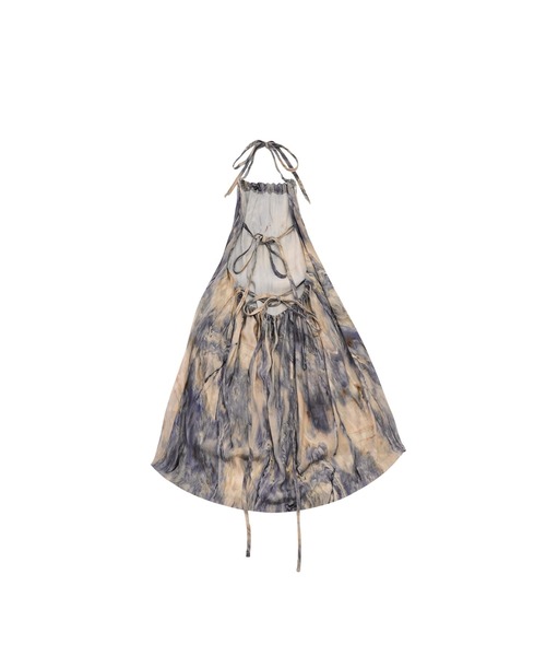 Uenui（ウニュイ）の「マーブル キャミソール ミニワンピース ミニドレス バックオープン リボン（Tシャツ/カットソー・レディース・ブルー/グリーン/ベージュ・FREE）」の17枚目の写真