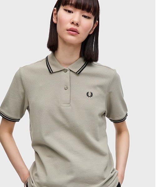 FRED PERRY フレッドペリー ポロシャツ グレー FRED PERRY フレッドペリー ポロシャツ グレー 刺繍 半袖