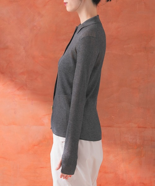 URBAN RESEARCH ROSSO WOMEN(アーバンリサーチ ロッソ)の「シアーリブポロニット(ニット/セーター・レディース・イエロー/グレー・FREE)」の11枚目の写真