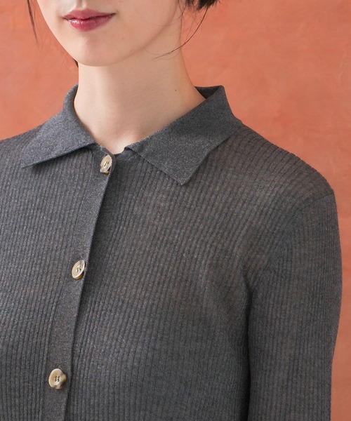 URBAN RESEARCH ROSSO WOMEN(アーバンリサーチ ロッソ)の「シアーリブポロニット(ニット/セーター・レディース・イエロー/グレー・FREE)」の13枚目の写真
