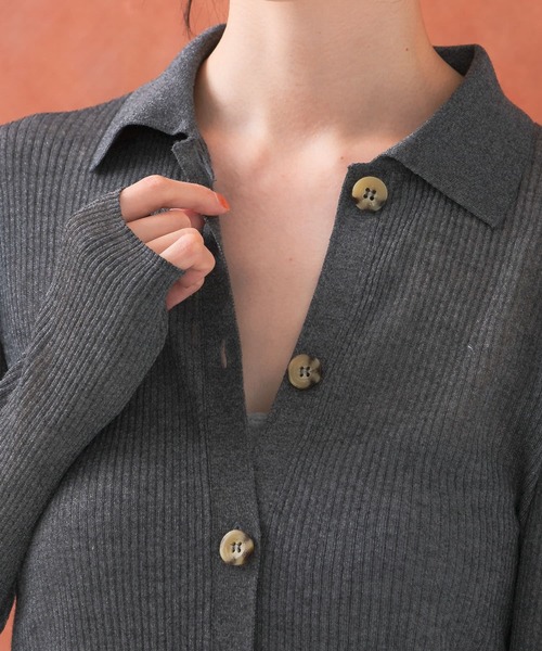 URBAN RESEARCH ROSSO WOMEN(アーバンリサーチ ロッソ)の「シアーリブポロニット(ニット/セーター・レディース・イエロー/グレー・FREE)」の14枚目の写真