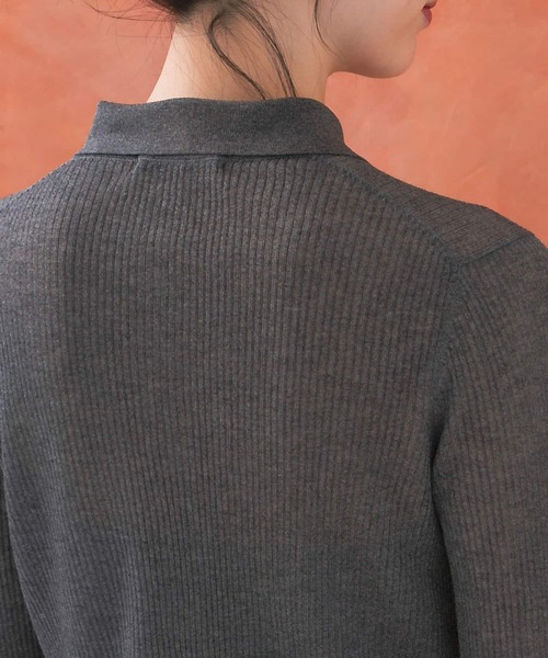 URBAN RESEARCH ROSSO WOMEN(アーバンリサーチ ロッソ)の「シアーリブポロニット(ニット/セーター・レディース・イエロー/グレー・FREE)」の18枚目の写真
