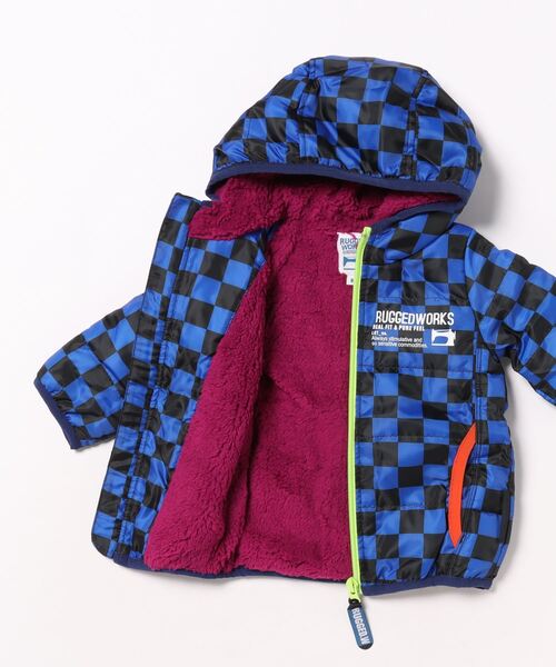 RUGGEDWORKS（ラゲッドワークス）の「裏ボアフードジャケット（ブルゾン・キッズ・ブラック×グレー/ブラック×ブルー・80ｃｍ）」の5枚目の写真