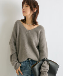 RIVE DROITE | 【抜け感シルエット】ヘアリーウール片畦Vネックニット(ニット/セーター)
