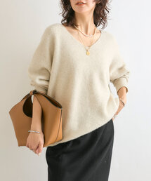 RIVE DROITE | 【抜け感シルエット】ヘアリーウール片畔Vネックニット(ニット/セーター)