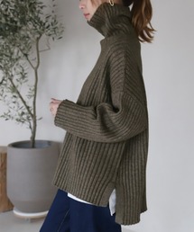 レディースのニット/セーター（ブラウン/茶色系・タートルネック