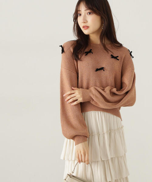 PROPORTION BODY DRESSING（プロポーションボディドレッシング）の「リボンニットプルオーバー / 1214270920（ニット/セーター・レディース・ベージュ系その他/ブラック・FREE）」の18枚目の写真