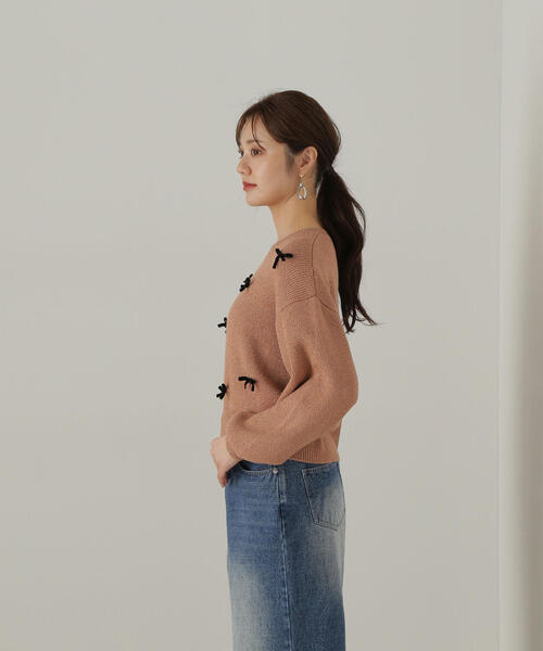 PROPORTION BODY DRESSING（プロポーションボディドレッシング）の「リボンニットプルオーバー / 1214270920（ニット/セーター・レディース・ベージュ系その他/ブラック・FREE）」の22枚目の写真