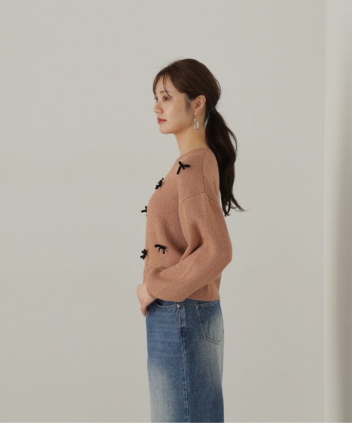 PROPORTION BODY DRESSING（プロポーションボディドレッシング）の「リボンニットプルオーバー / 1214270920（ニット/セーター・レディース・ベージュ系その他/ブラック・FREE）」の15枚目の写真