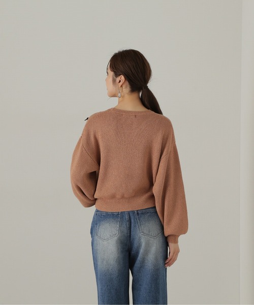 PROPORTION BODY DRESSING（プロポーションボディドレッシング）の「リボンニットプルオーバー / 1214270920（ニット/セーター・レディース・ベージュ系その他/ブラック・FREE）」の16枚目の写真