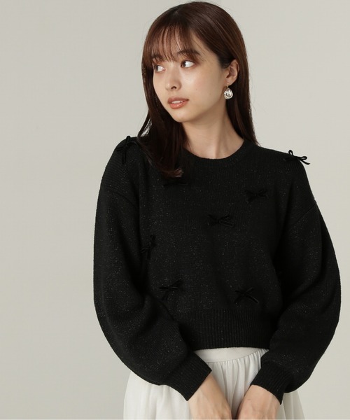 PROPORTION BODY DRESSING（プロポーションボディドレッシング）の「リボンニットプルオーバー / 1214270920（ニット/セーター・レディース・ベージュ系その他/ブラック・FREE）」の8枚目の写真