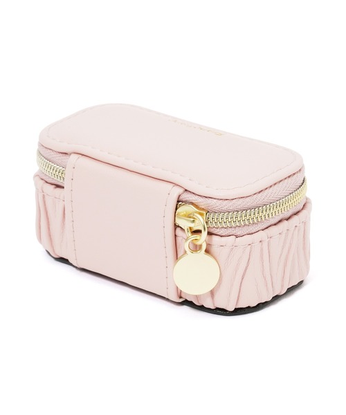 エンボス ミニトラベル ジュエリーボックス ピンク（収納グッズ