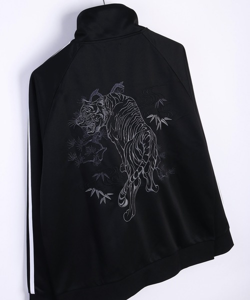 WESTSEA(ウエストシー)の「和柄刺繍 風神雷神 虎 (タイガー) トラックジャケット /ブロークコア(ジャージ・メンズ・ブラック系その他2/ブラック/ブラック系その他3/ブラック系その他・M/L)」の7枚目の写真