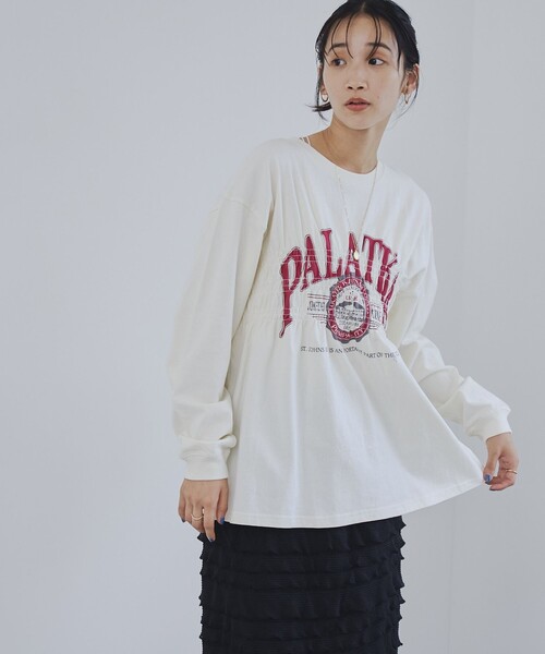 coen(コーエン)の「【WEB限定】天竺シャーリングロゴTシャツ(Tシャツ/カットソー・レディース・ダークグレー/モカ/オフホワイト/その他1/その他2/クリーム/ライトグレー・M/L)」の1枚目の写真