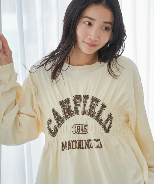 coen(コーエン)の「【WEB限定】天竺シャーリングロゴTシャツ(Tシャツ/カットソー・レディース・ダークグレー/モカ/オフホワイト/その他1/その他2/クリーム/ライトグレー・M/L)」の5枚目の写真