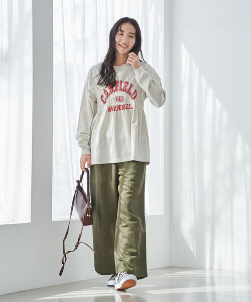 coen(コーエン)の「【WEB限定】天竺シャーリングロゴTシャツ(Tシャツ/カットソー・レディース・ダークグレー/モカ/オフホワイト/その他1/その他2/クリーム/ライトグレー・M/L)」の10枚目の写真