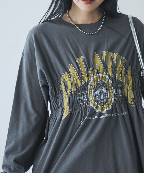 coen(コーエン)の「【WEB限定】天竺シャーリングロゴTシャツ(Tシャツ/カットソー・レディース・ダークグレー/モカ/オフホワイト/その他1/その他2/クリーム/ライトグレー・M/L)」の14枚目の写真